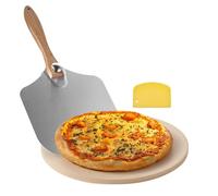 VEVOR Pizza Stone, 15 in Round Cordierite Pizza Stone, Extra Large Baking-Stone with Aluminum Peel, 0.67 in Thickness Heat-Resistant Cooking Cordierite, for Kitchen Oven, Baking Pizzas, BBQ Grilling