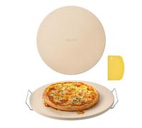 VEVOR Pizza Stone, 16 in Round Cordierite Pizza Stone, Extra Large Baking-Stone with a Durable Stand, 0.67 in Thickness Heat-Resistant Cooking Cordierite, for Kitchen Oven, Baking Pizzas, BBQ Grilling