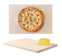 VEVOR Pizza Stone, 20 x 14 in Rectangular Cordierite Pizza Stone, Extra Large Baking-Stone with PP Scraper, 0.67 in Thick Heat-Resistant Cordierite, for Oven, Baking Bread & Pizzas, BBQ Grilling