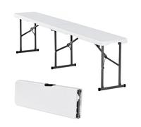 VEVOR Folding Bench Plastic Portable Outdoor Picnic Garden 183 cm Bench White