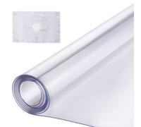 VEVOR Plastic Tablecloth 610 x 2438 mm Thickness 1.5 mm Rectangular Transparent Waterproof Easy To Clean For Office Table Dining Table Bedside Table Cover