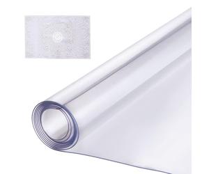 VEVOR Plastic Table Cover, 30 x 60 Inch, 1.5 mm Thick Clear PVC Rectangle Desk Mat, Waterproof & Easy Cleaning Tablecloth, for Office, Dining Room, Night Stand