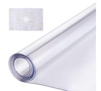 VEVOR Plastic Tablecloth 610 x 2438 mm Thickness 1.5 mm Rectangular Transparent Waterproof Easy To Clean For Office Table Dining Table Bedside Table Cover
