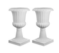 Vevor Plastic Urn Planters, 40 X 67 Cm, 2 Pack White Classic Flower Pots Front Porch Planters, Indoor & Outdoor Vase