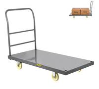 VEVOR Platform Truck, 907.2 kg Capacity Steel flatbed Cart, 119.4 cm Length x 61 cm Width x 81.3 cm Height Flat Dolly, Hand Trucks with 12.7 cm Nylon