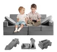 VEVOR Play Couch, 15pcs Modular Kids Nugget Couch, Toddler Foam Sofa Couch with High-density 25D Sponge for Playing, Creativing, Sleeping, Imaginative