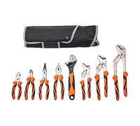 VEVOR Pliers Set, 8-Piece, High Carbon Steel, 12"/10"/8" Groove Joint Pliers, 8" Linesman's Pliers, 6" Slip Joint Pliers, 8" Long Nose Pliers, 6" Diagonal Cutter, 10" Adjustable Wrench, and Tool Bag