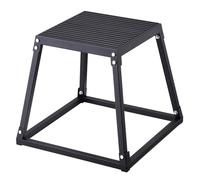 VEVOR Plyometric Jump Box, 18 Inch Plyo Box, Steel Plyometric Platform and Jumping Agility Box, Anti-Slip Fitness Exercise Step Up Box for Home Gym Training, Conditioning Strength Training, Black
