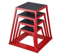 VEVOR Plyometric Jump Boxes, 12/18/24/30 Inch Plyo Box, Platform and Jumping Agility Box, Anti-Slip Fitness Exercise Step Up Box Set for Home Gym Training, Conditioning Strength Training, Red