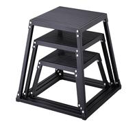 VEVOR Plyometric Jump Boxes, 12/18/24 Inch Plyo Box, Platform and Jumping Agility Box, Anti-Slip Fitness Exercise Step Up Box Set for Home Gym Training, Conditioning Strength Training, Black