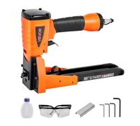 VEVOR Pneumatic Carton Closing Stapler, 13 Gauge Pneumatic Cardboard Staple Gun for 34.8mm Crown 16mm & 19mm Length, Depth-Adjustable 70-120 PSI Air Staple Gun for Boxes Carton Closing, Packaging