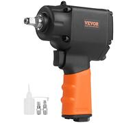 VEVOR Pneumatic Impact Wrench Square 3/8 Inch Air Impact Wrench Compressed 935.5 Nm Speed 10000 RPM Aluminium with 2 Quick Air Connectors 1 Pot of Oil for Heavy Car Repairs Mechanics