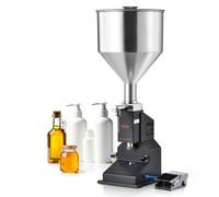 VEVOR Pneumatic Paste Liquid Filling Machine, 5-50ml Bottle Filler, Bottle Filling Machine, Stainless Steel Liquid Filler with Pedal for Milk Water Ju