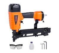 VEVOR Pneumatic Staple Gun, 16 Gauge 10.8mm Medium Crown Pneumatic Stapler 25mm to 50mm Length, 70-120PSI Heavy Duty Air-Powered Staple Gun for Roof Decking, Wall Sheathing, Fencing and Subflooring