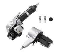 VEVOR Pneumatic Steel Strapping Machine, 8500 N Tension Force, Metal Strapping Tool Tensioner and Cutter Sealer for 32 mm Width Metal Belt, Heavy Duty Split Type Baler for High Tensile Packaging