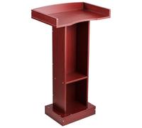 VEVOR Podium Stand, 41-Inch Wooden Lectern, Laptop Desk with Wide Reading Surface and Storage Shelf, Edge Stopper, Elegant Design, Flool-Standing, for Classroom, Conference, Church, and Presentation