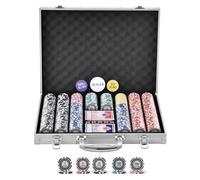 VEVOR Poker Chip Set, 500-Piece Poker Set, Complete Poker Playing Game Set with Aluminum Carrying Case, 11.5 Gram Casino Chips, Cards, Buttons and Dices, for Texas Hold'em, Blackjack, Gambling