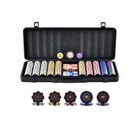VEVOR Poker Chip Set, 500-Piece Poker Set, Complete Poker Playing Game Set with Carrying Case, Heavyweight 14 Gram Casino Clay Chips, Cards, Buttons