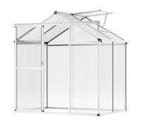VEVOR Polycarbonate Greenhouse, 6 x 4 Ft, Outdoor Greenhouse with Adjustable Vent Windows, Pavilion Styled Greenhouse with Sliding Door, Aluminum Larg