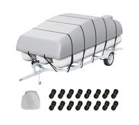 VEVOR Pontoon Boat Cover, 19'-20' Waterproof Trailerable Pontoon Cover, 800D Marine Grade PU Oxford Fabric, with Motor Cover, 16 Windproof Buckle Stra