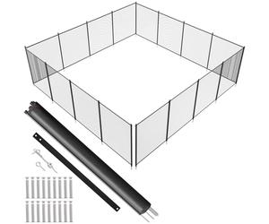 VEVOR Pool Fence, 4 x 48 FT Pool Fences for Inground Pools, Removable Child Safety Pool Fencing, Easy DIY Installation Swimming Pool Fence, 340gms Teslin PVC Pool Fence Mesh Protects Kids and Pets