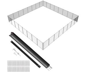 VEVOR Pool Fence, 4 x 96 FT Pool Fences for Inground Pools, Removable Child Safety Pool Fencing, Easy DIY Installation Swimming Pool Fence, 340gms Teslin PVC Pool Fence Mesh Protects Kids and Pets