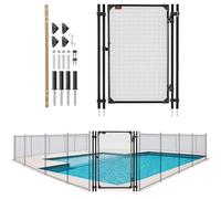 VEVOR Pool Fence Gate 4 x 2.5 ft Inground Swimming Pool Fences Gate Black | For Outdoor, 352 gsm Teslin PVC Mesh, Security Fencing Door Kit with Metal Latch and Stopper, Square Tube, Easy Installation
