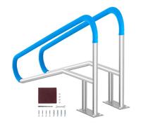 VEVOR Pool Handrail, 2 PCS 55 x 32 inch Pool Railing, Stainless Steel with Base Plate for Indoor/Outdoor Pools,Swimming Pool Railing for Decks,Rust-Proof Grab Bar w/Grip Cover&Accessories for Spas