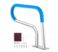 VEVOR Pool Handrail, 32 x 23 inch Pool Railing, Stainless Steel with Base Plate for Indoor/Outdoor Pools,Swimming Pool Safety Railing for Decks,Rust-Proof Grab Bar w/Grip Cover&Accessories for Spas