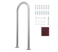 VEVOR Pool Handrail,36 x 13 inch Pool Railing, Aluminum with Base Plate for Indoor/Outdoor Pools, Humanized Swimming Pool Safety Railing for Decks, Rust-Proof Grab Bar with Accessories for Spas Docks
