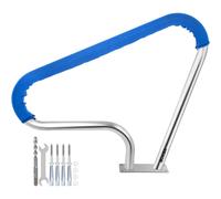 VEVOR Pool Rail 39x32 Pool Railing 304 Stainless Steel 250LBS Load Capacity Silver Rustproof Pool Handrail Humanized Swimming Pool Handrail with Blue