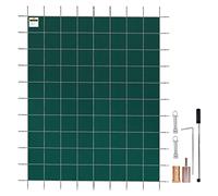 VEVOR Pool Safety Cover Fits 16x30ft Rectangle Inground Pools, Safety Pool Cover with Drainage Holes, Mesh Solid Pool Cover for Swimming Pool, Winter Safety Cover, Green