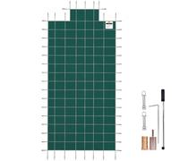 VEVOR Pool Safety Cover Fits 20x40ft Rectangle Inground Pools, Safety Pool Cover with 4x10ft Center End Step, Mesh Solid Pool Cover with Drainage Hole
