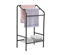VEVOR Pool Towel Rack 8 Bars Outdoor PVC Towel Holder Freestanding Pool Towel Hanger Stand Next to Hot Tub Drying Rack Organizer (Black 3 Bar with