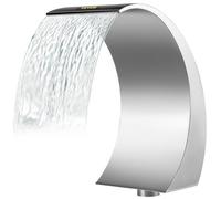 VEVOR Pool Waterfall Fountain Stainless Steel Fountain 15.4\" x 7.9\" x 1.5\" Silver Pool Fountains for Ground Pools Garden Outdoor Waterfalls Sheer D