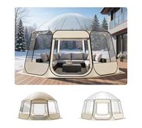 VEVOR Pop up Bubble Tent, 15 x 13.8 ft Waterproof & UV-Resistant, Clear Camping Tent Shelter, Outdoor Garden Dome Igloo Tents with Windows, 540° Panoramic View, for 12-15 Persons Patio Backyard