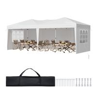 VEVOR Pop Up Canopy, 10 x 20 FT Instant Canopy Portable Gazebo with 3 Sidewalls & 2 Ventilated Windows, Height Adjustable Pop-Up Outdoor Shelter Tent