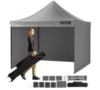 VEVOR 10x10 FT Pop up Canopy with Removable Sidewalls, Instant Canopies Portable Gazebo & Wheeled Bag, UV Resistant Waterproof, Enclosed Canopy Tent for Outdoor Events, Patio, Backyard, Party, Camping