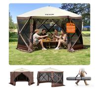 VEVOR Pop Up Gazebo Tent, Pop-Up Screen Tent 6 Sided Canopy Sun Shelter with 6 Removable Privacy Wind Cloths & Mesh Windows, 11.5x11.5FT Quick Set Scr