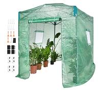 VEVOR Pop Up Greenhouse, 8'x 6'x 7.5' Pop-up Green House, Set Up in Minutes, High Strength PE Cover with Doors & Windows and Powder-Coated Steel Frame, Suitable for Planting and Storage, Green