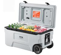 VEVOR Portable Cooler 74 QT Wheeled Cooler 120 Can Capacity with Cup Holder