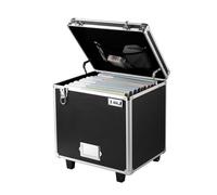 VEVOR Portable File Storage Box, 395 x 320 x 380 mm Internal Chest Size, Locking Mobile Business Case with Telescopic Handle, Hand pull File Case for Office Home, Offices, Hospitals, Banks