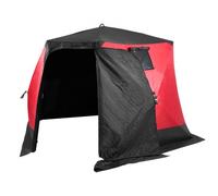 VEVOR Portable Ice Shelter, 4-6 Person Insulated Pop-Up Ice Fishing Tent, 50 Square Feet Fishable Area, Thermal Ice Shanty for Winter Fishing, Ice Cube with Anchors, Ropes, Carrying Bag, 130"x130"