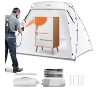 VEVOR Spray Paint Shelter, 2.3m x 1.6m x 1.6m Portable Spray Paint Tent with Built-In Floor & Mesh Screen, Foldable Pop Up Paint Booth for Furniture L