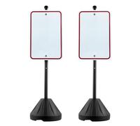VEVOR Portable Sign Post, 5 ft Cast Iron Sign Post Holder with Hard Plastic Base & Wheels, Movable Parking Sign Stand for No Parking Street Signs, Handicap Parking Sign, with Base, Bolts Nuts, Black