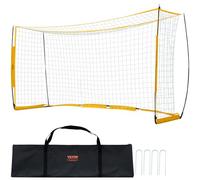 VEVOR Portable Soccer Goal, 12x6 ft Adults Kids Backyard Soccer Net, Large Practice Soccer Net, Steel Fiberglass Structure Training Goal Set, All-Weather Outdoor Soccer Goals with Carry Bag, Yellow