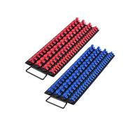 VEVOR Portable Socket Organizer Tray, 2PCS Metric & SAE Socket Organizer Set Hold up to 160 Sockets, 1/4", 3/8" and 1/2" Heavy-Duty Socket Rail with Handle & Steel Base for Tool Box Drawer