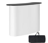 VEVOR Portable Tradeshow Podium Table, 1300 x 465 x 950 mm, Display Exhibition Counter Stand Booth Fair with Wall, Foldable Promotion Retail Bar Table