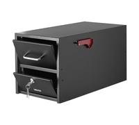 VEVOR Post Mount Mailbox, Anti-Pry & Anti-Theft Mailboxes for Outside, Heavy Duty Lockable Mail Box with Magnetic Door, Weather-Resistant Metal Post Box for House Outside 21.06 x 10.63 x 11.22 in