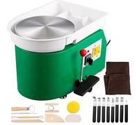 VEVOR Pottery Wheel 28cm Pottery Forming Machine 350W Electric Pottery Wheel with Adjustable Feet Lever Pedal DIY Clay Tool with Tray for Ceramic Work Clay Art DIY Clay Green, 18 Piece